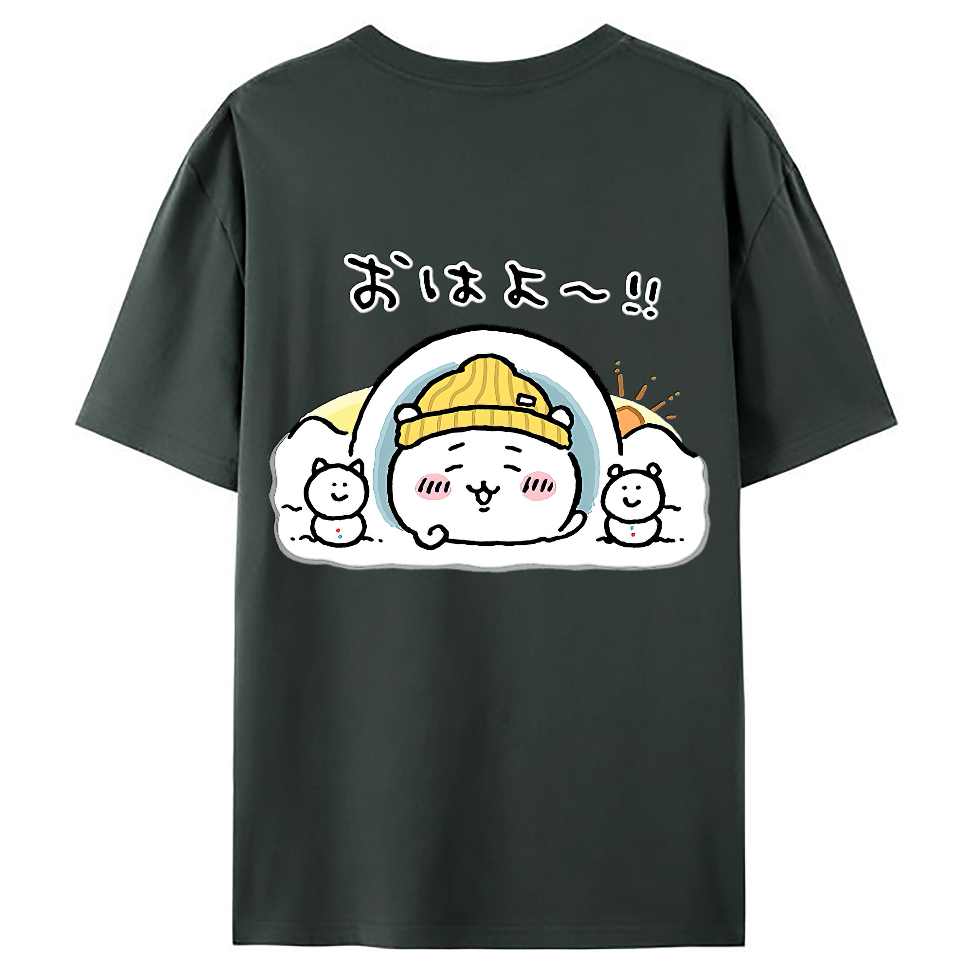 （画像用） ちいかわ ちいかわ Chii-kawa chiikawa 綿100％ メンズ半袖Tシャツ（バックプリント） 通気性